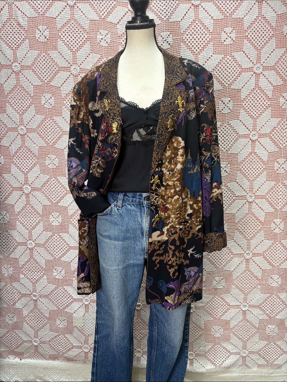 Vintage Platinum Dorothy Schoelen Longline Blazer